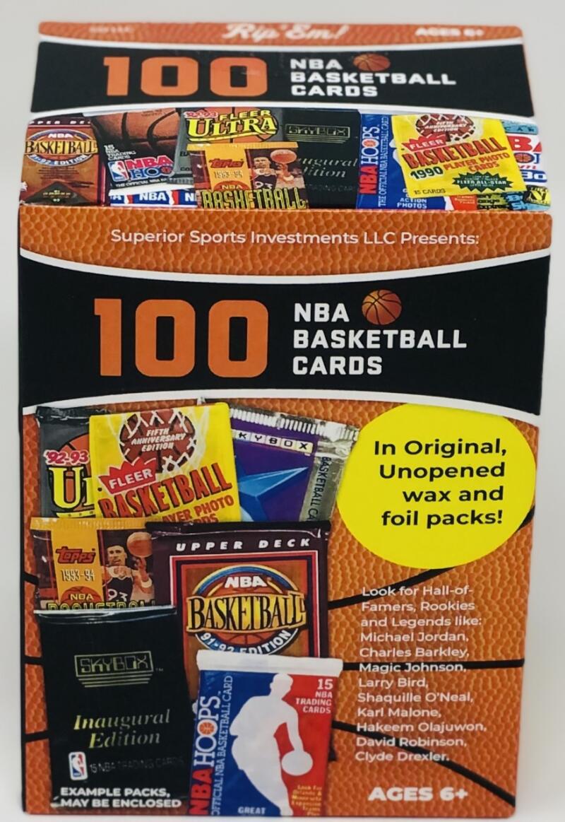 Superior Sports Investments LLC 100 NBA Basketball Cards in Original Unopened Wax and Foil Packs Blaster Box. Includes Players Such as Michael Jordan. Image 2