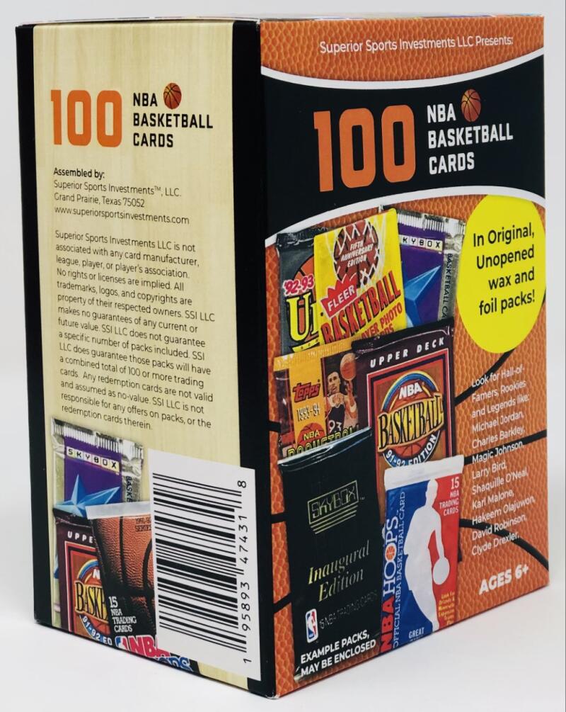 Superior Sports Investments LLC 100 NBA Basketball Cards in Original Unopened Wax and Foil Packs Blaster Box. Includes Players Such as Michael Jordan. Image 4