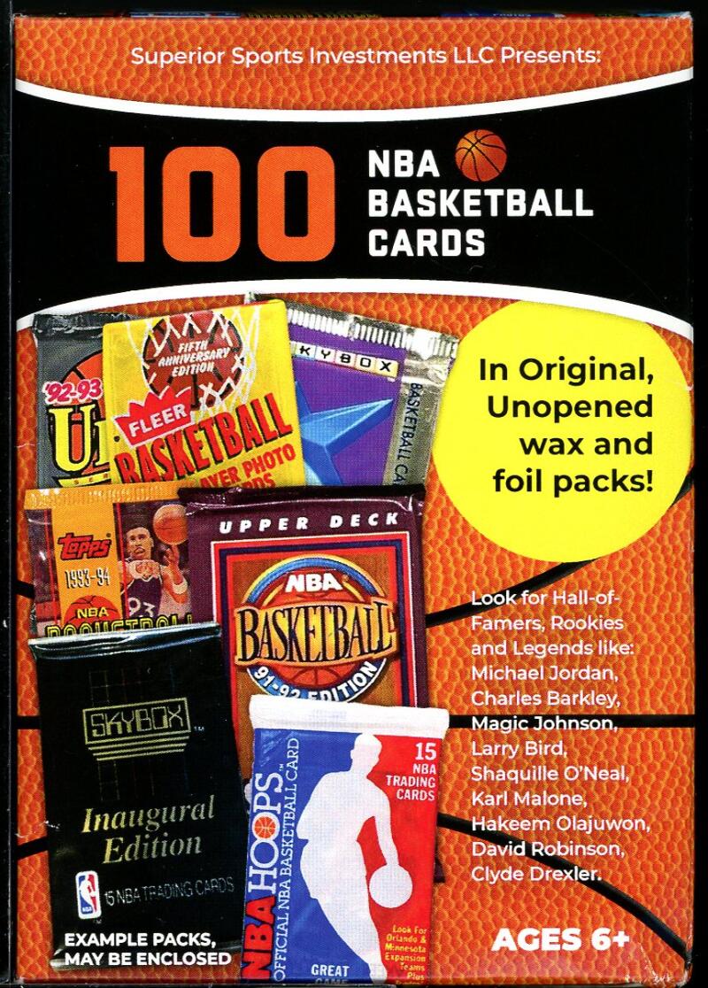 Superior Sports Investments LLC 100 NBA Basketball Cards in Original Unopened Wax and Foil Packs Blaster Box. Includes Players Such as Michael Jordan. Image 1