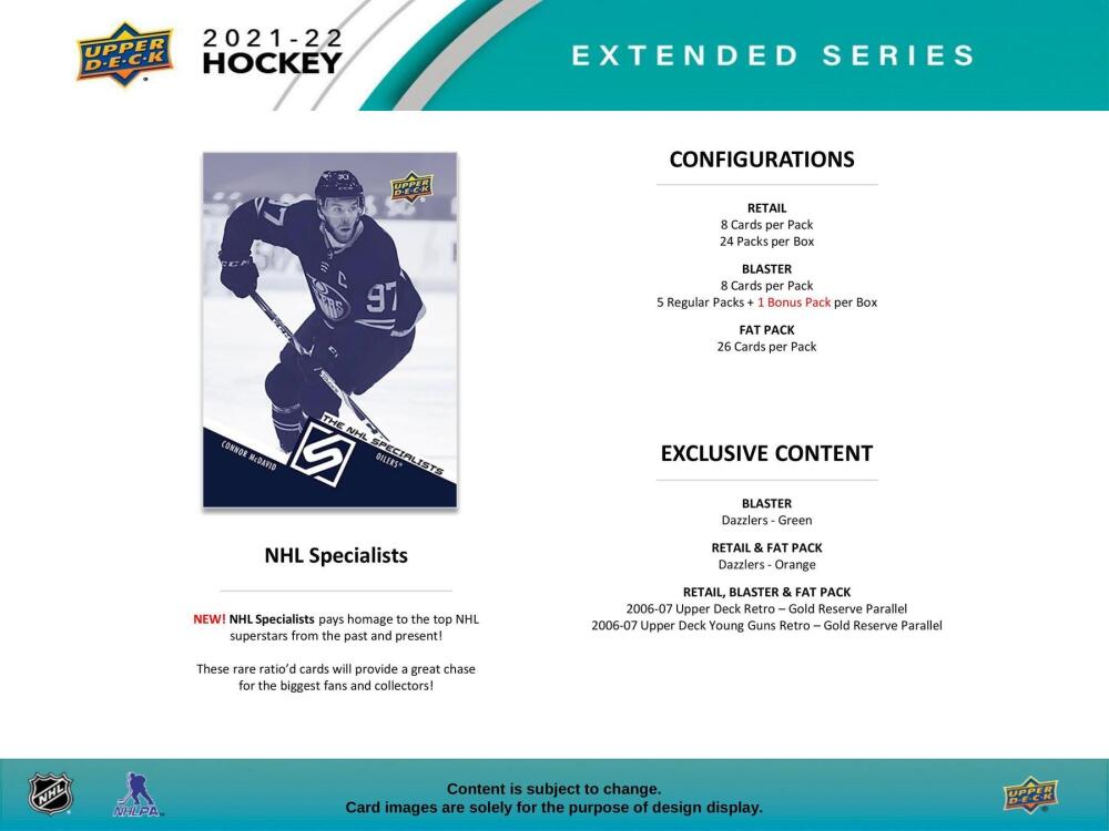  2021-22 Upper Deck Extended Series Hockey 24-Pack Retail Box Image 5