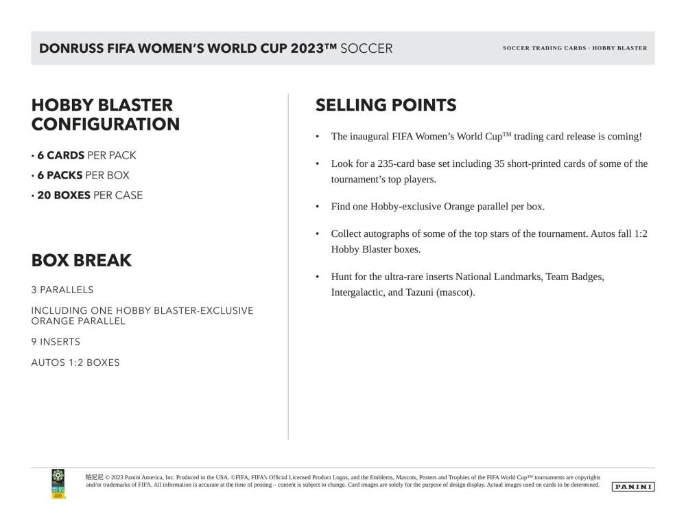 2023 Panini Donruss Soccer FIFA Women's World Cup Hobby Blaster Box Image 6