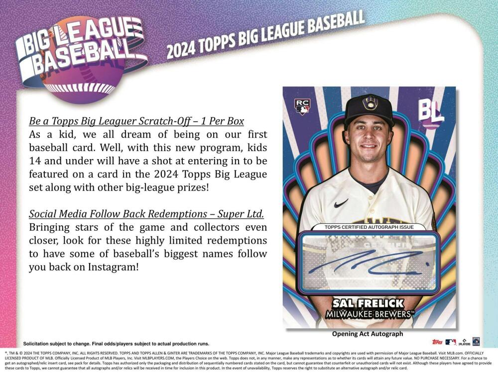 2024 Topps Big League Baseball Hobby Box Image 7