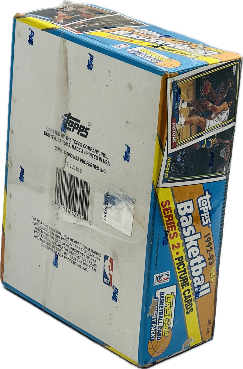 1992-93 Topps Series 2 Basketball Box Shaquille O'Neal Rookie Image 3