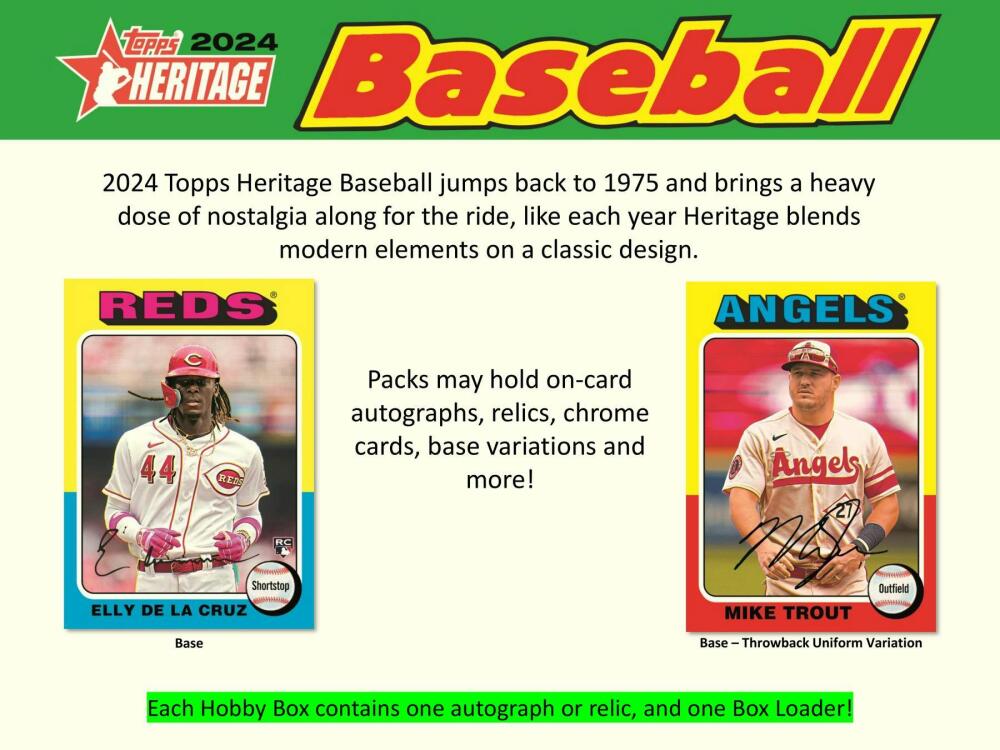 2024 Topps Heritage Baseball Hobby Box Image 3