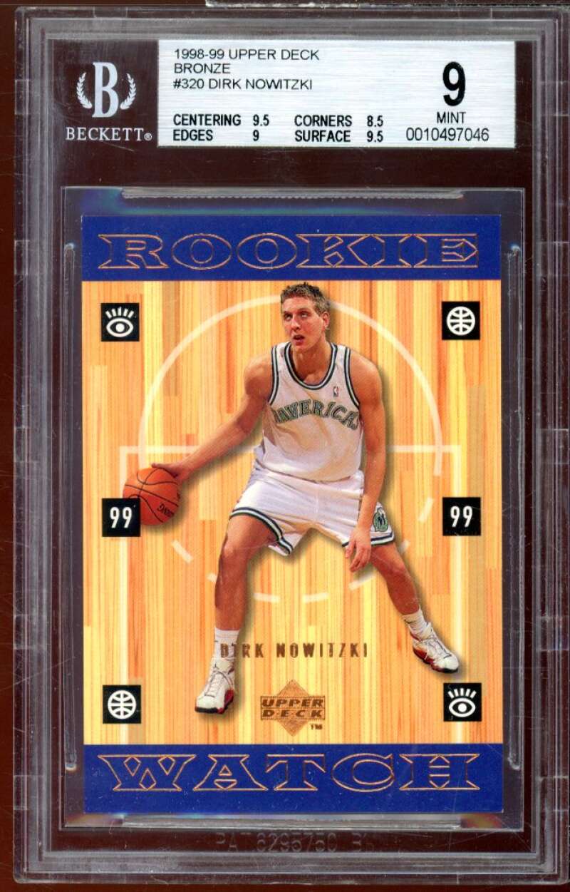 Dirk Nowitzki Rookie Card 1998-99 Upper Deck Bronze #320 BGS 9 (9.5 8.5 9 9.5) Image 1