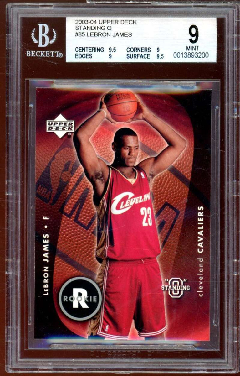 LeBron James Rookie Card 2003-04 Upper Deck Standing O #85 BGS 9 LeBron James Rookie Card 2003-04 Upper Deck Standing O #85 BGS 9