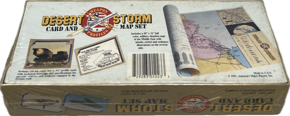 desert storm booster box 1991 Desert Storm Weapon Profile Card And Map Trading Box Set – SUPERIORSPORTSINVESTMENTS.COM