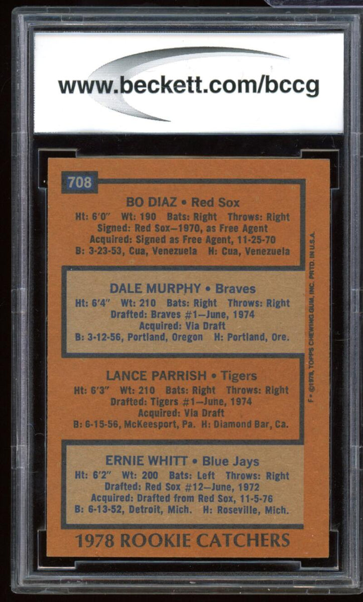 1978 Topps #708 Murphy/Lance Parrish Rookie Card BGS BCCG 9 Near
