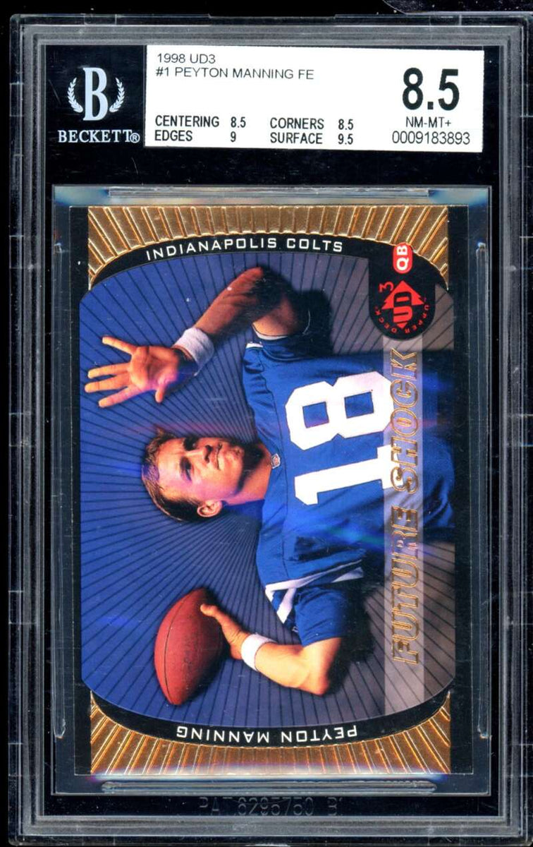 Peyton Manning Rookie Card 1998 UD3 Future Stock #1 BGS 8.5