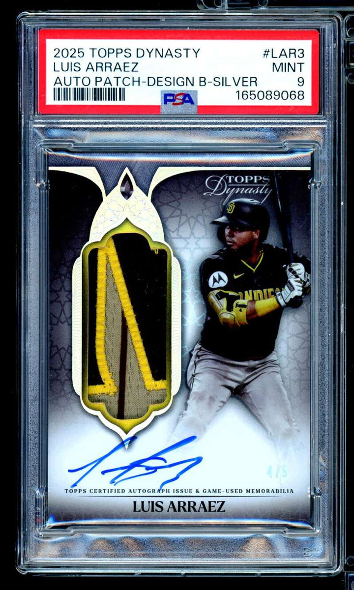Luis Arraez Card 2025 Topps Dynasty Auto Patch Design Silver (4/5