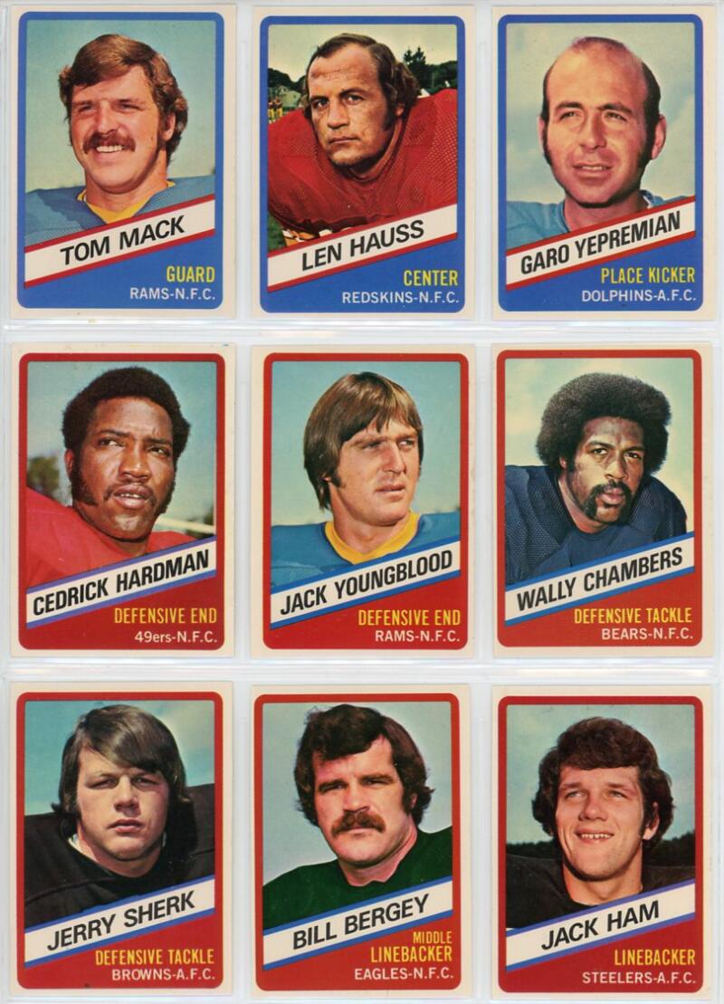 1976 Wonder Bread All Star Series Football Set 1-24 Image 2