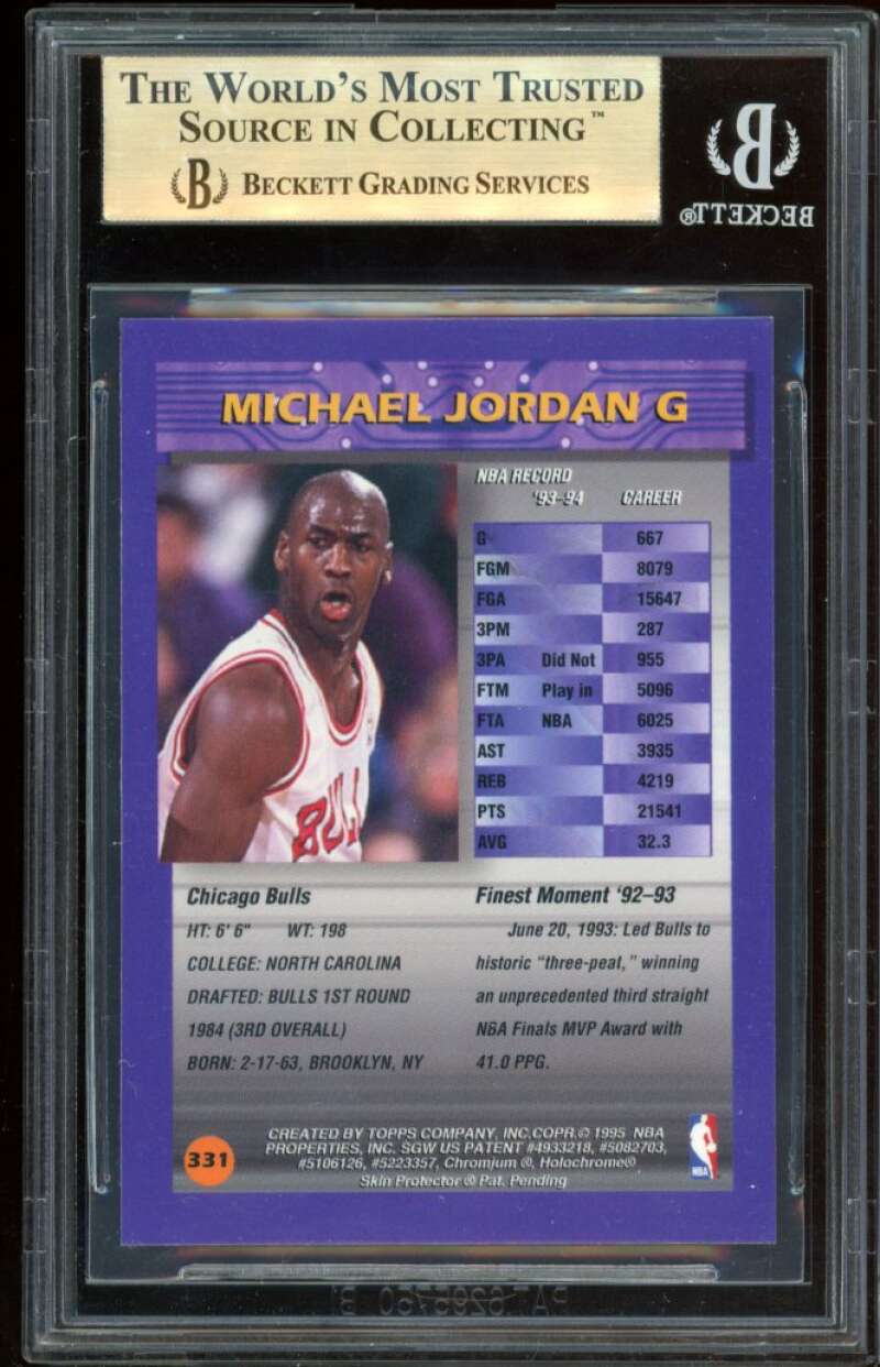 Michael Jordan Card 1994-95 Finest Refractors #331 BGS 9.5 (9.5 9.5 9.5 10) Image 2