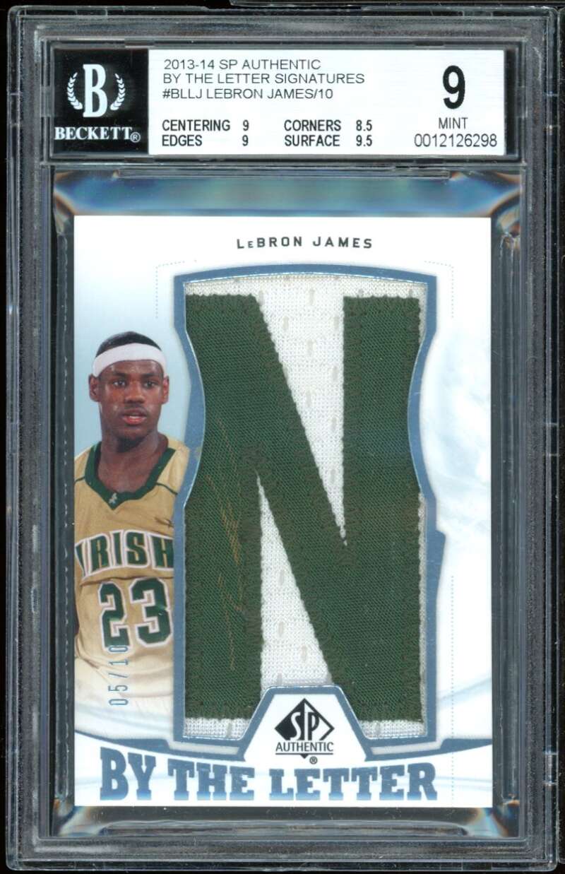 Lebron James 2013-14 SP Authentic By The Letter Signatures BGS 9 (9 8.5 9 9.5) Image 1