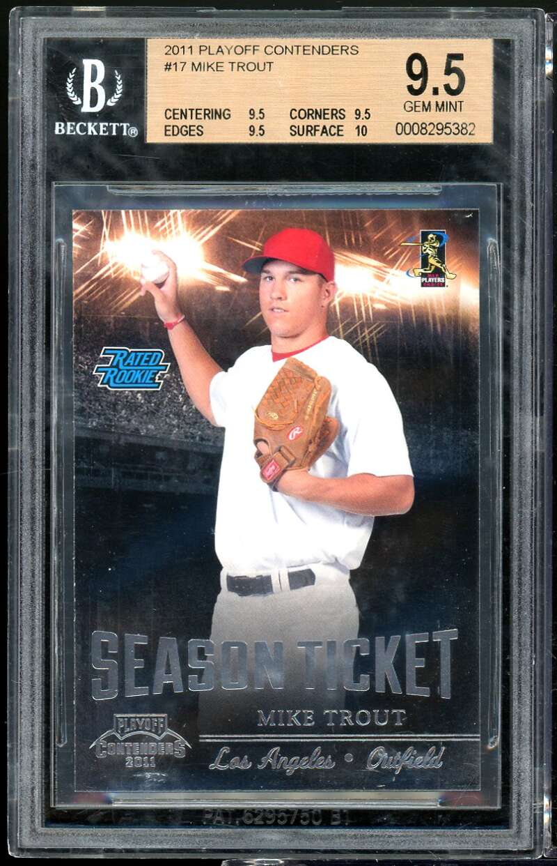 Mike Trout Rookie Card 2011 Playoff Contenders #17 BGS 9.5 (9.5 9.5 9.5 10) Image 1