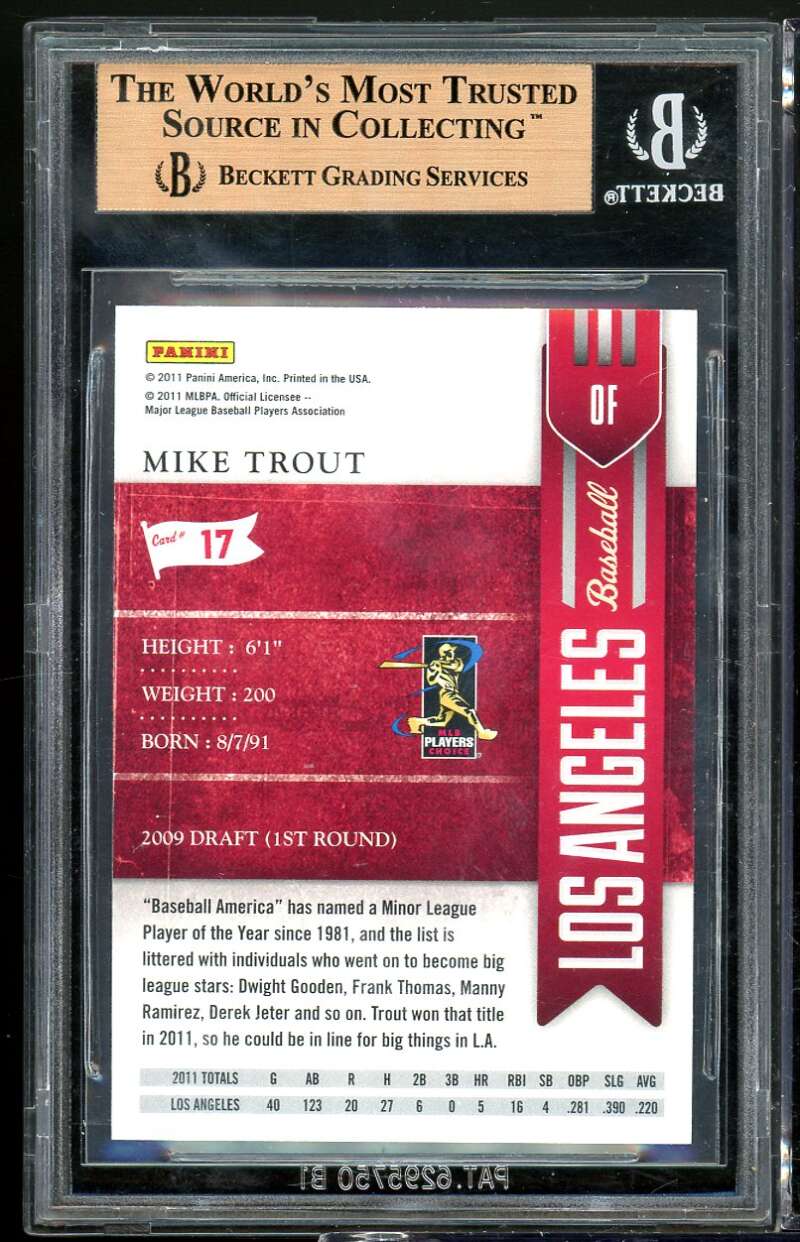 Mike Trout Rookie Card 2011 Playoff Contenders #17 BGS 9.5 (9.5 9.5 9.5 10) Image 2