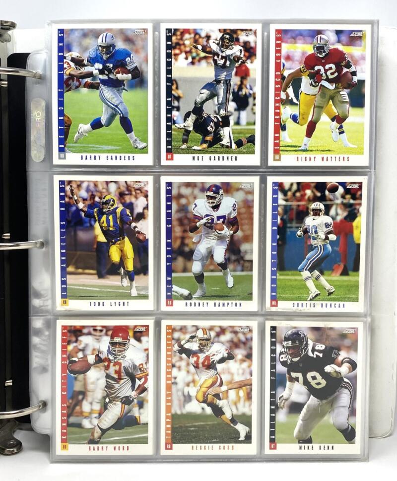 1993 Score Football Hand Collated Binder Set 1-440 Jerome Bettis #306 Rookie Image 1
