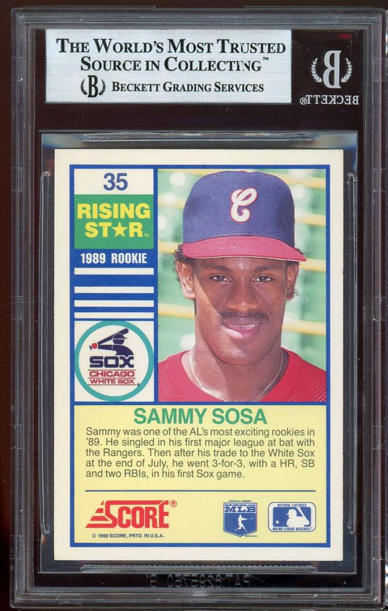 Sammy Sosa Rookie Card 1990 Score Rising Stars #35 BGS 8.5 Image 2