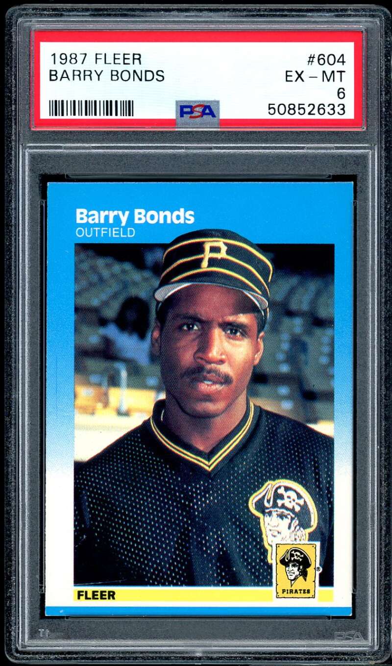 Barry Bonds Rookie Card 1987 Fleer #604 PSA 6 Image 1