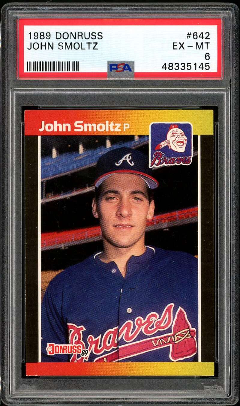John Smoltz Rookie Card 1989 Donruss #642 PSA 6 Image 1