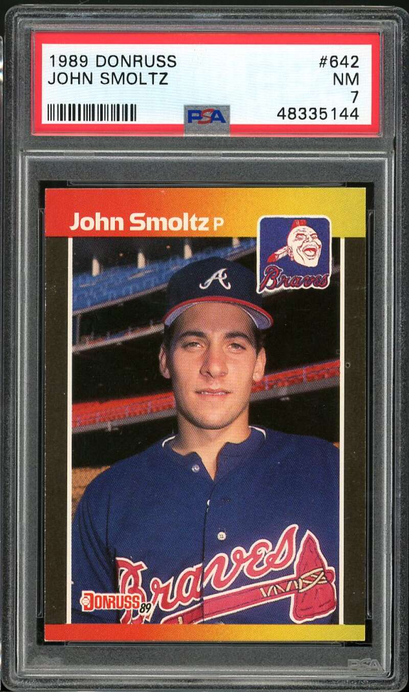 John Smoltz Rookie Card 1989 Donruss #642 PSA 7 Image 1