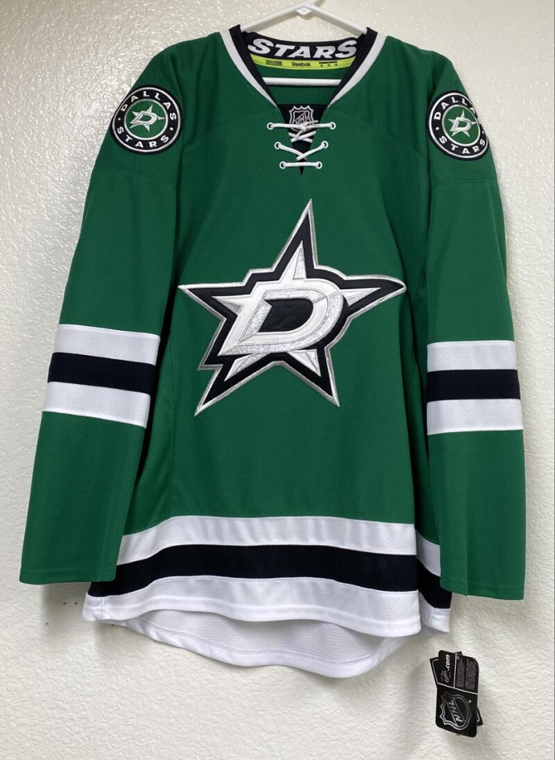 Dallas Stars Reebok Official Authentic Green Long Sleeve Stitch Game Jersey Men's 46 Image 1