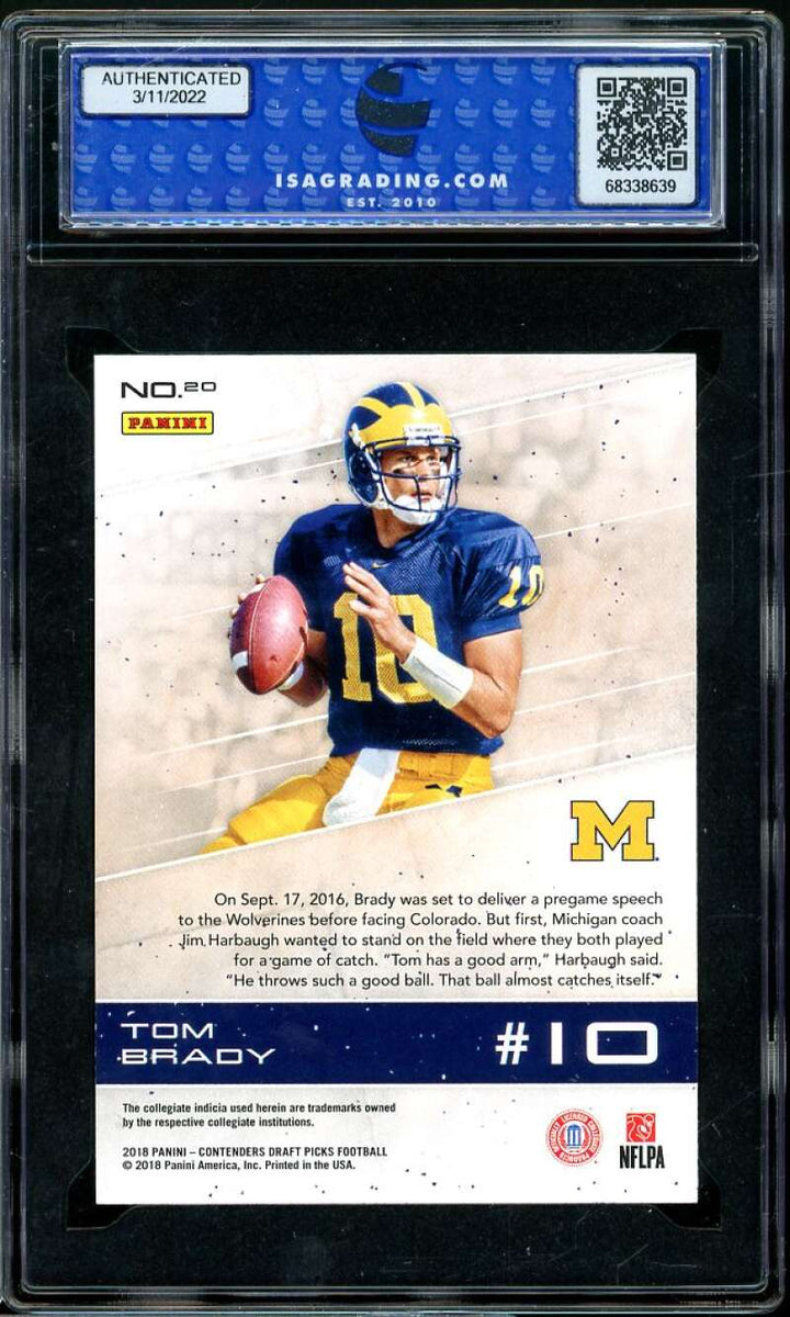 : Tom Brady 2016 Panini Contenders Old School Colors Series Mint  Card #25 Picturing This New England Patriots Star in his Michigan  Wolverines Blue College Jersey : Sports & Outdoors