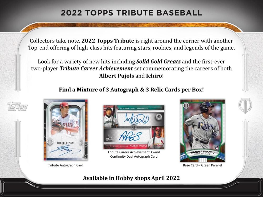 2022 Topps Tribute Baseball Hobby Box Image 4
