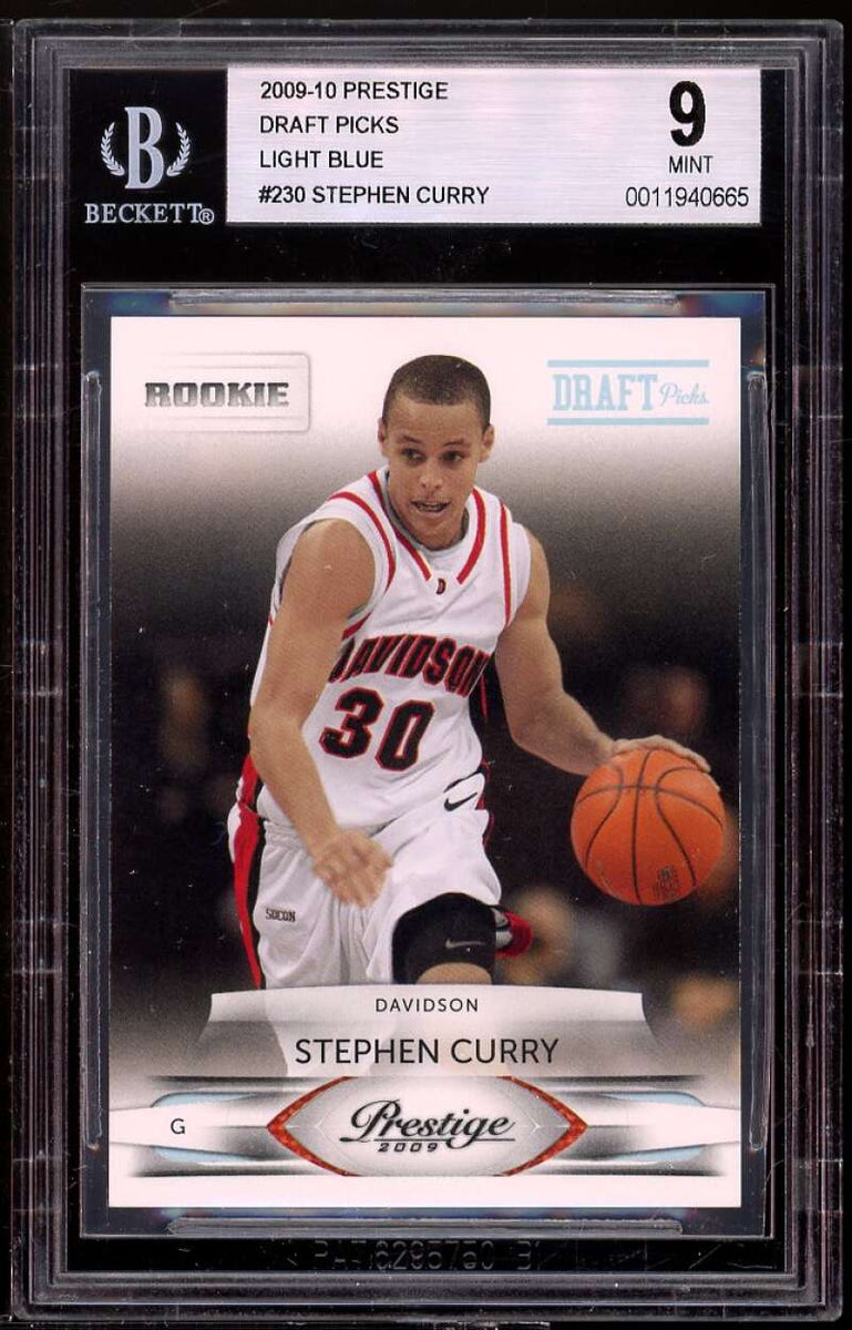 Stephen Curry Rookie Card 2009-10 Prestige Draft Picks Light Blue #230 BGS 9