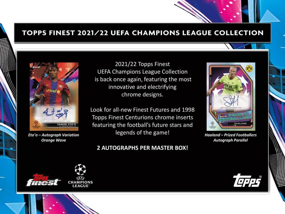 2021-22 Topps Finest UEFA Champions League Soccer Hobby Box Image 3