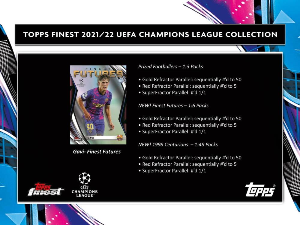 2021-22 Topps Finest UEFA Champions League Soccer Hobby Box Image 5