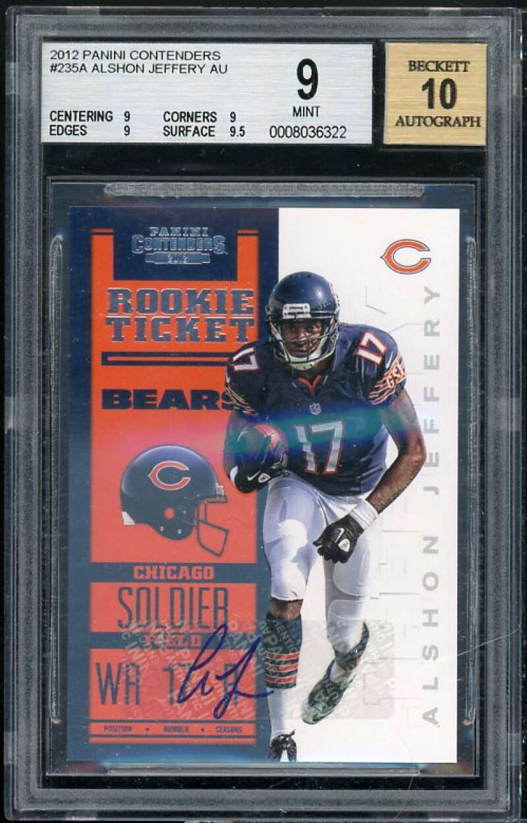 2012 Panini National Treasures - Rookie Colossal - Jersey Number Signature  #4 - Alshon Jeffery /50