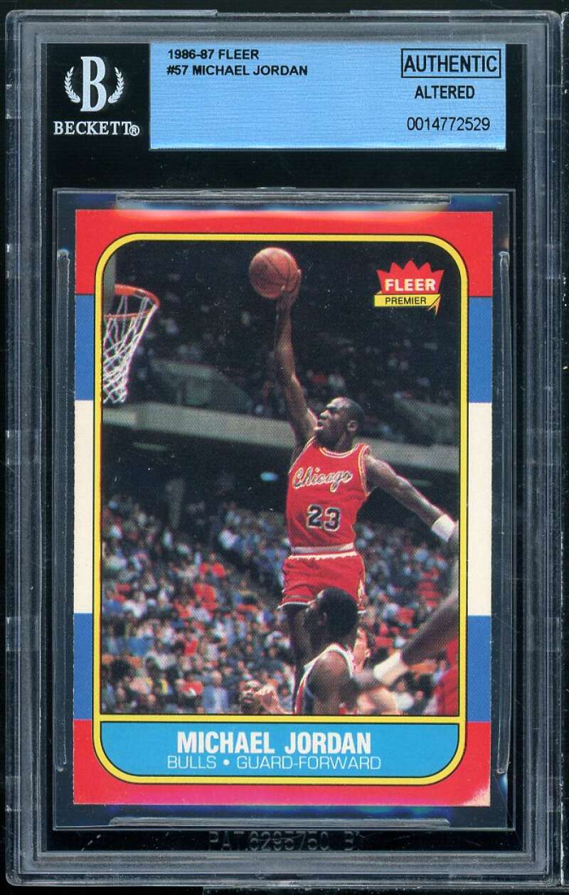Michael Jordan Rookie Card 1986-87 Fleer #57 BGS Authentic Altered Image 1