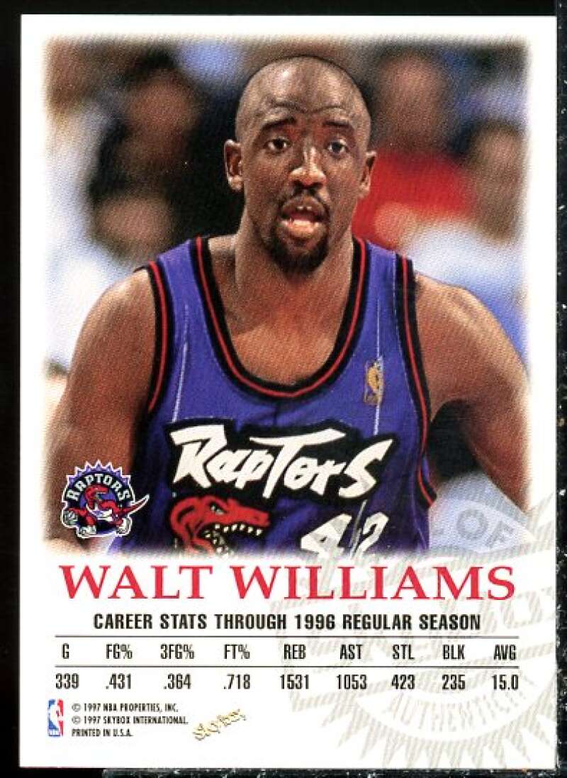 Walt Williams Card 1997-98 SkyBox Premium Autographics #118  Image 2