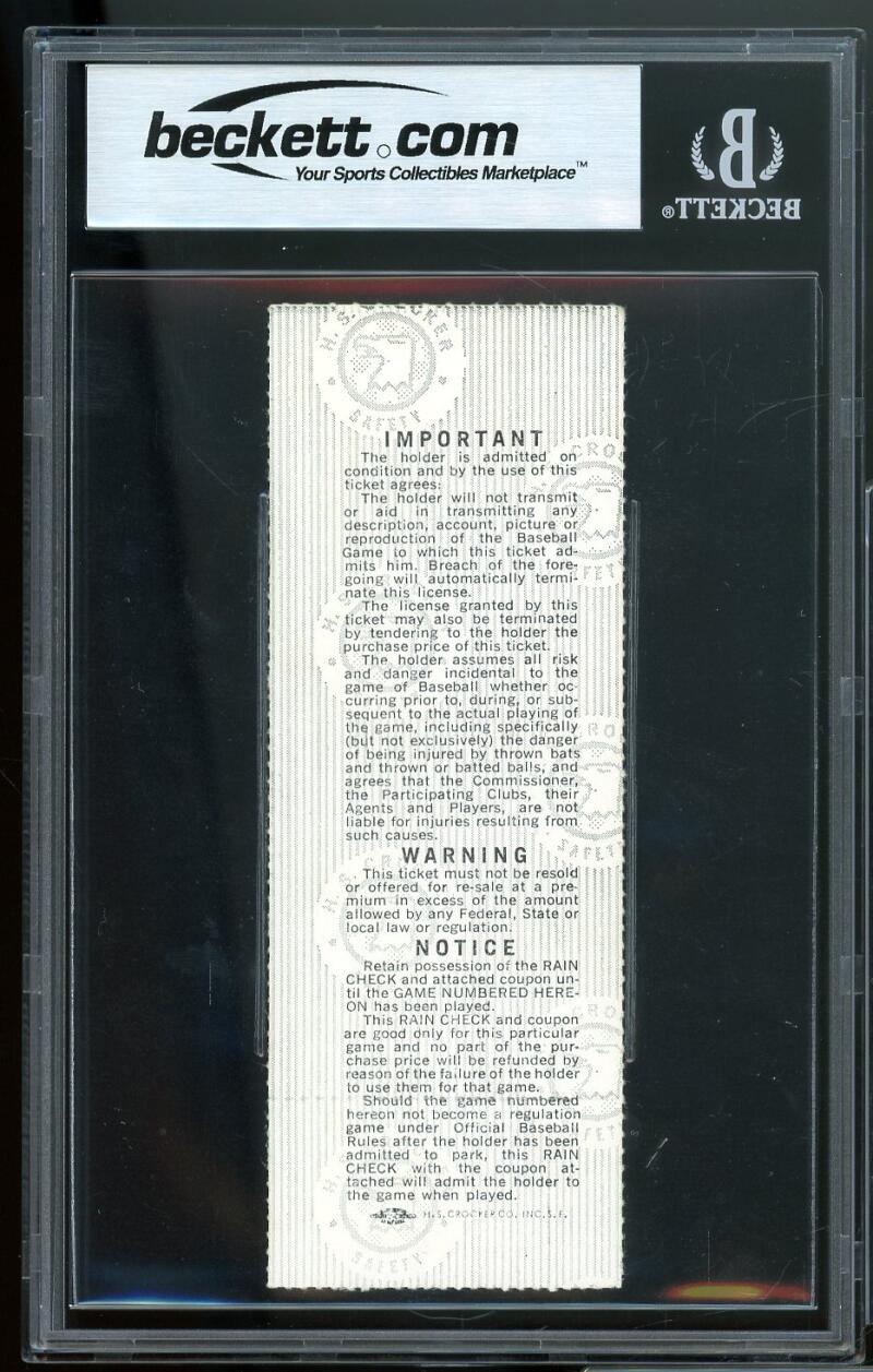 1975 World Series Game 2 Reds / Red Sox Ticket Stub 10/12/75 BGS 7
 

 Image 2