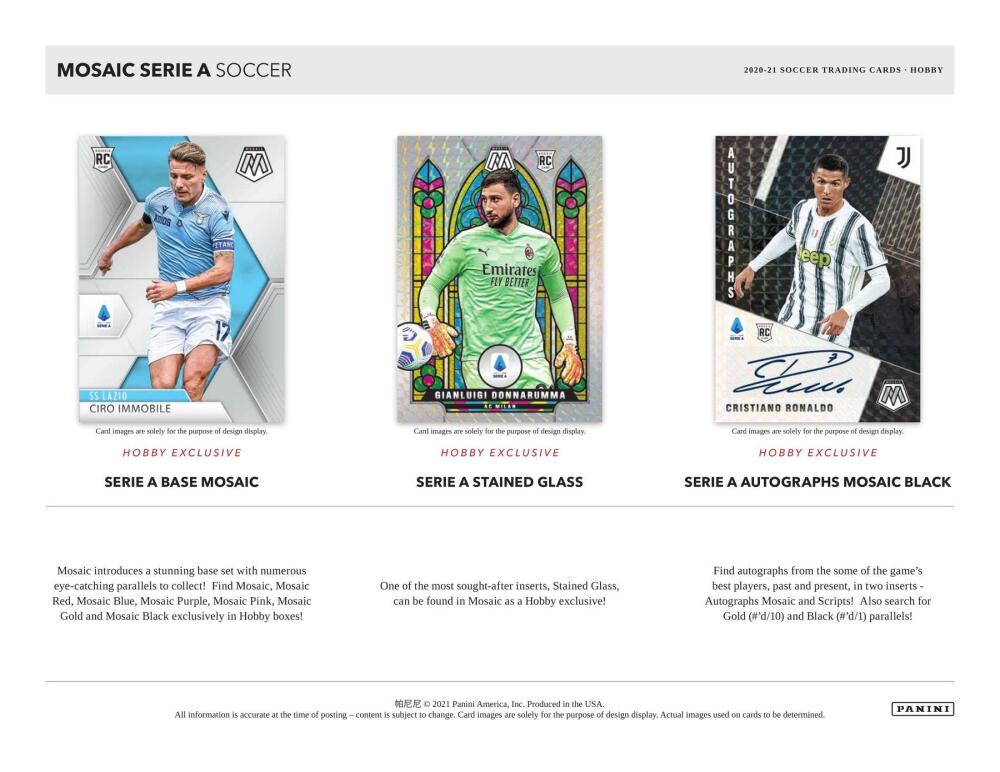 2020-21 Panini Mosaic Serie A Soccer Hobby Box Image 2