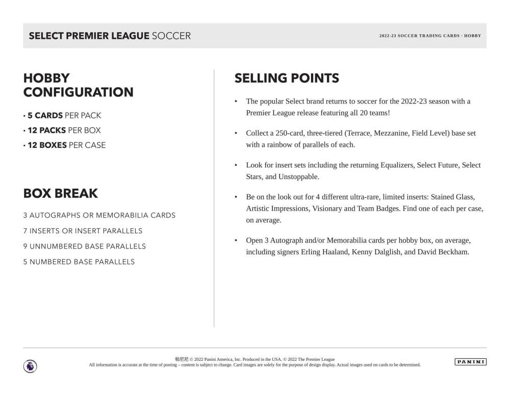 2022-23 Panini Select Premier League EPL Soccer Hobby Box Image 6