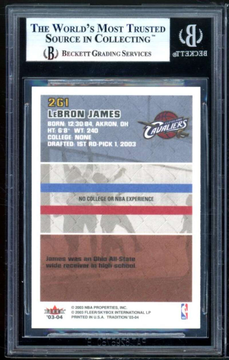 Lebron James Rookie Card 2003-04 Fleer Tradition #261 BGS 9 (9.5 ...