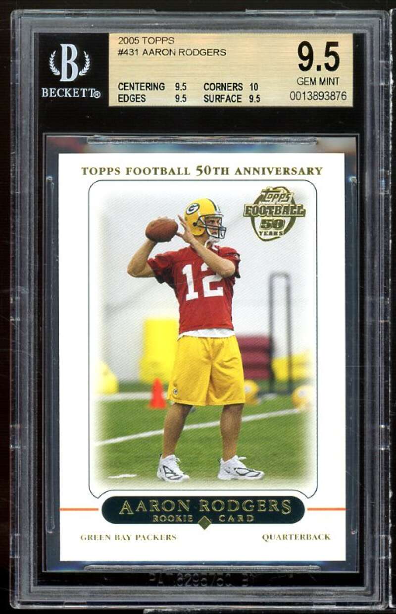 Aaron Rodgers Rookie Card 2005 Topps #431 BGS 9.5 (9.5 10 9.5 9.5) Image 1