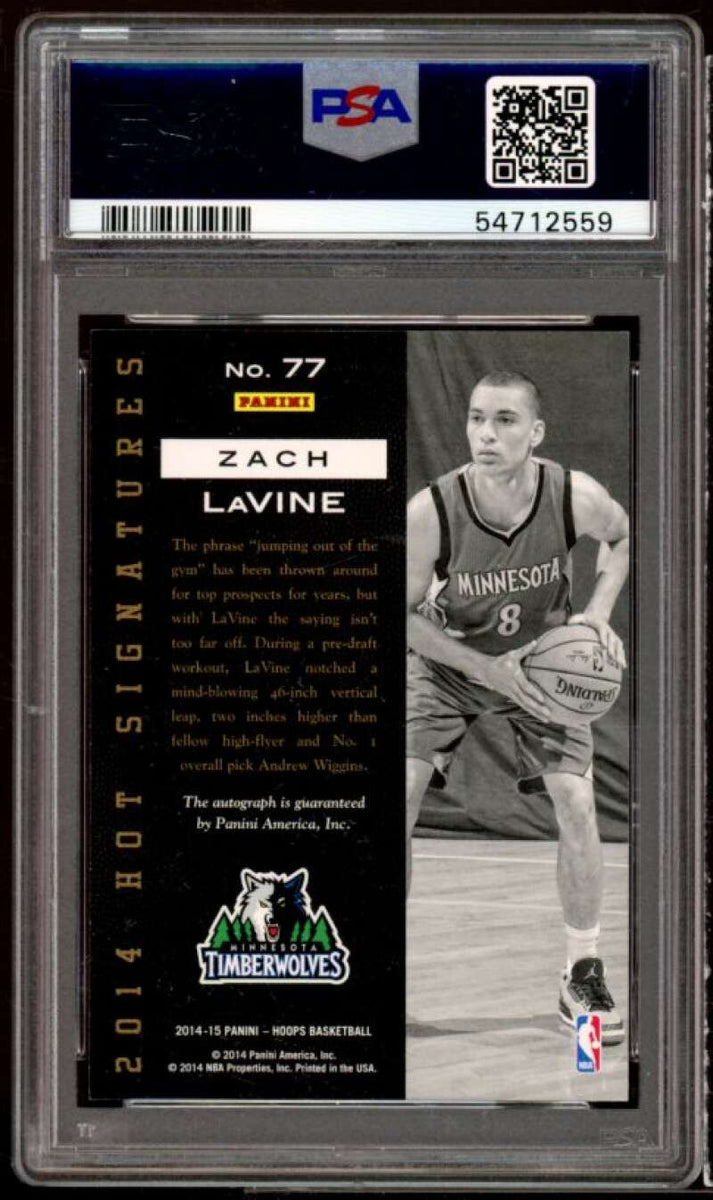 Zach LaVine Rookie Card 2014-15 Panini Hoops Hot Signatures #77