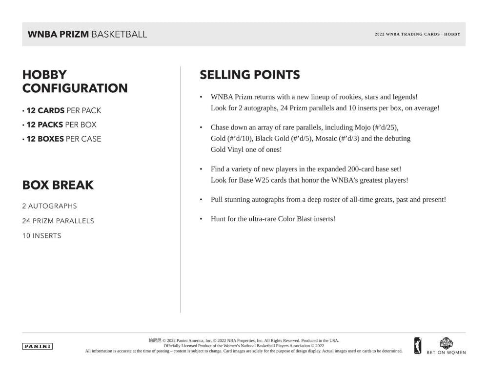 2022 Panini Prizm WNBA Basketball Hobby Box Image 6