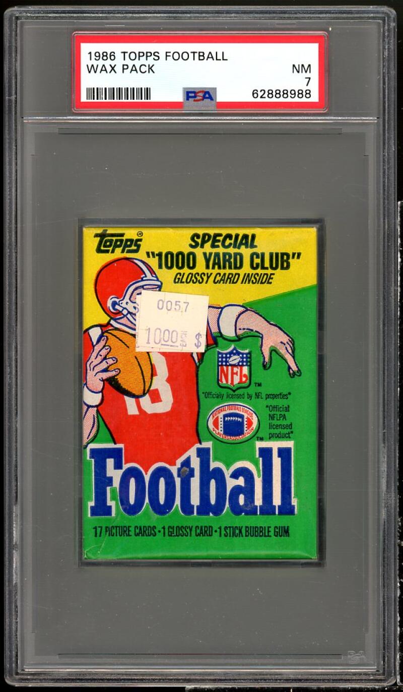 1986 Topps Football Wax Pack PSA 7 Image 1