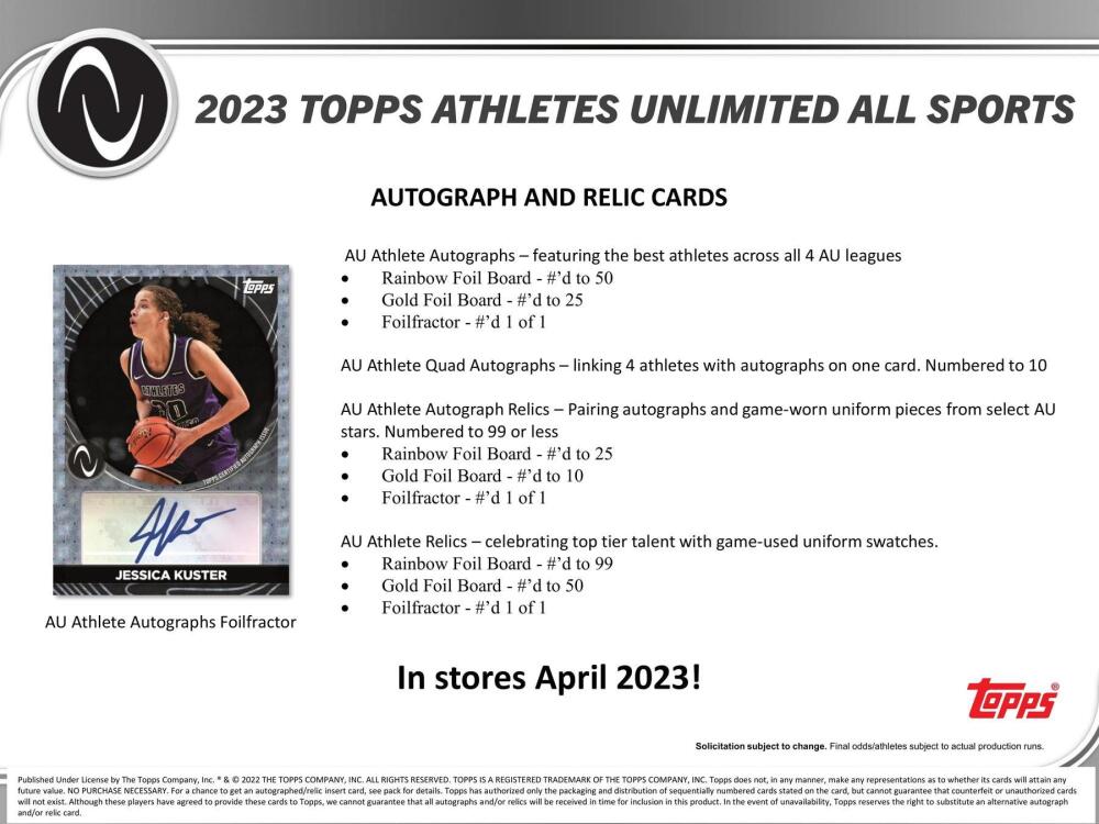 2023 Topps Athletes Unlimited All Sports Hobby Box Image 6