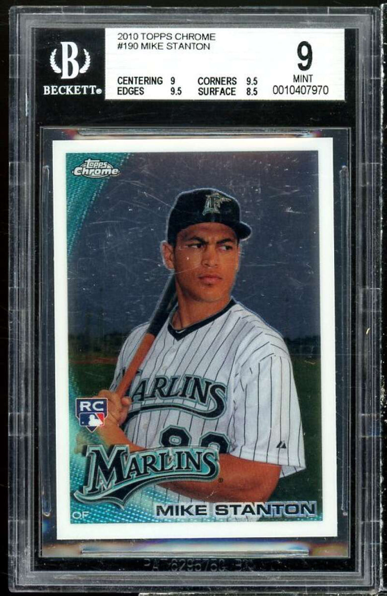 Mike Stanton Rookie Card 2010 Topps Chrome #190 BGS 9 (9 9.5 9.5