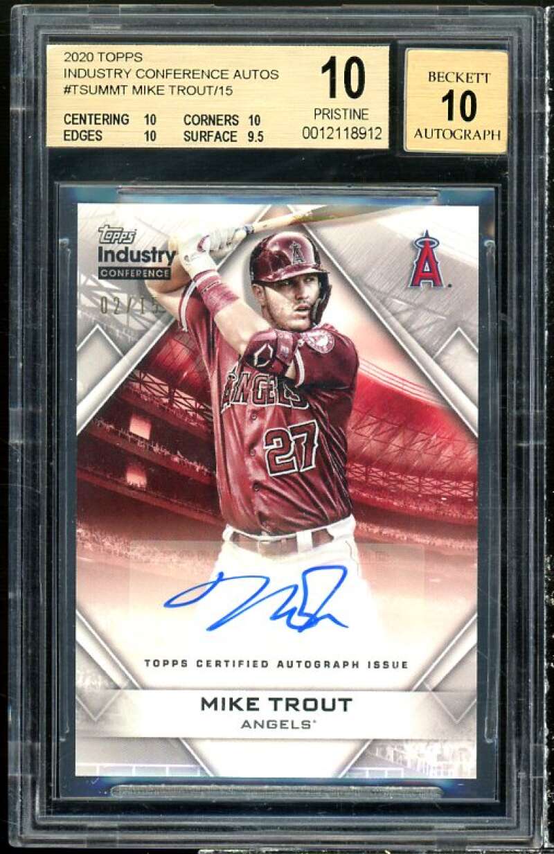 Mike Trout 2020 Topps Industry Conference Autos #tsummit (PRISTINE) BGS 10 Image 1
