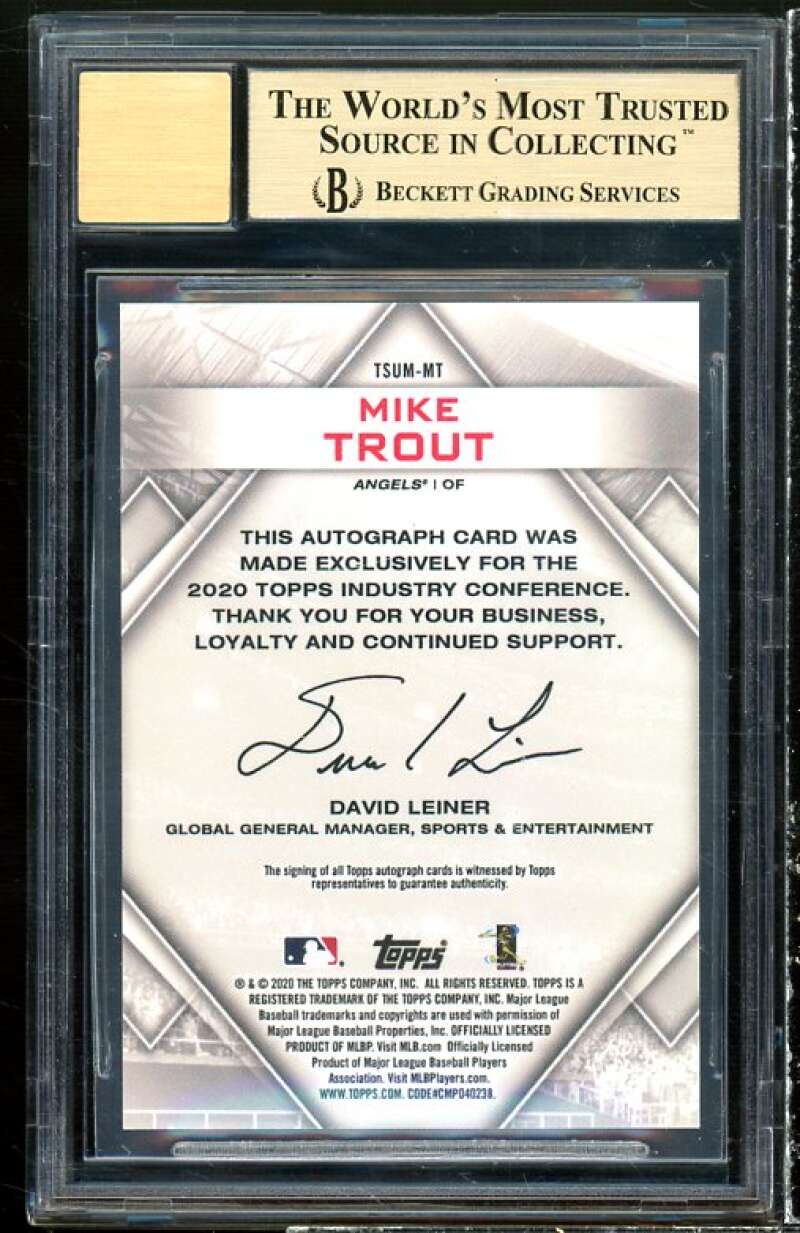 Mike Trout 2020 Topps Industry Conference Autos #tsummit (PRISTINE) BGS 10 Image 2