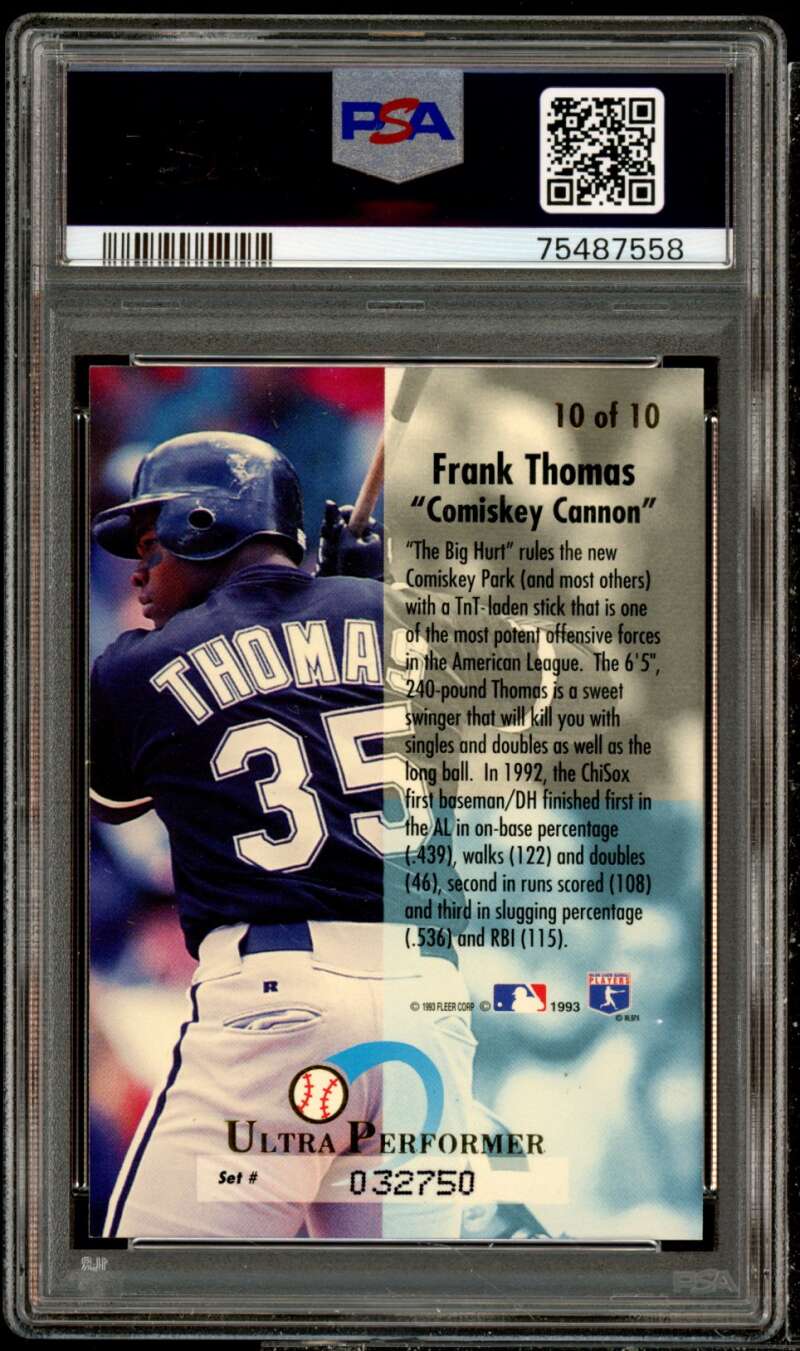 Frank Thomas Card 1993 Ultra Performers #10 PSA 8 Image 2