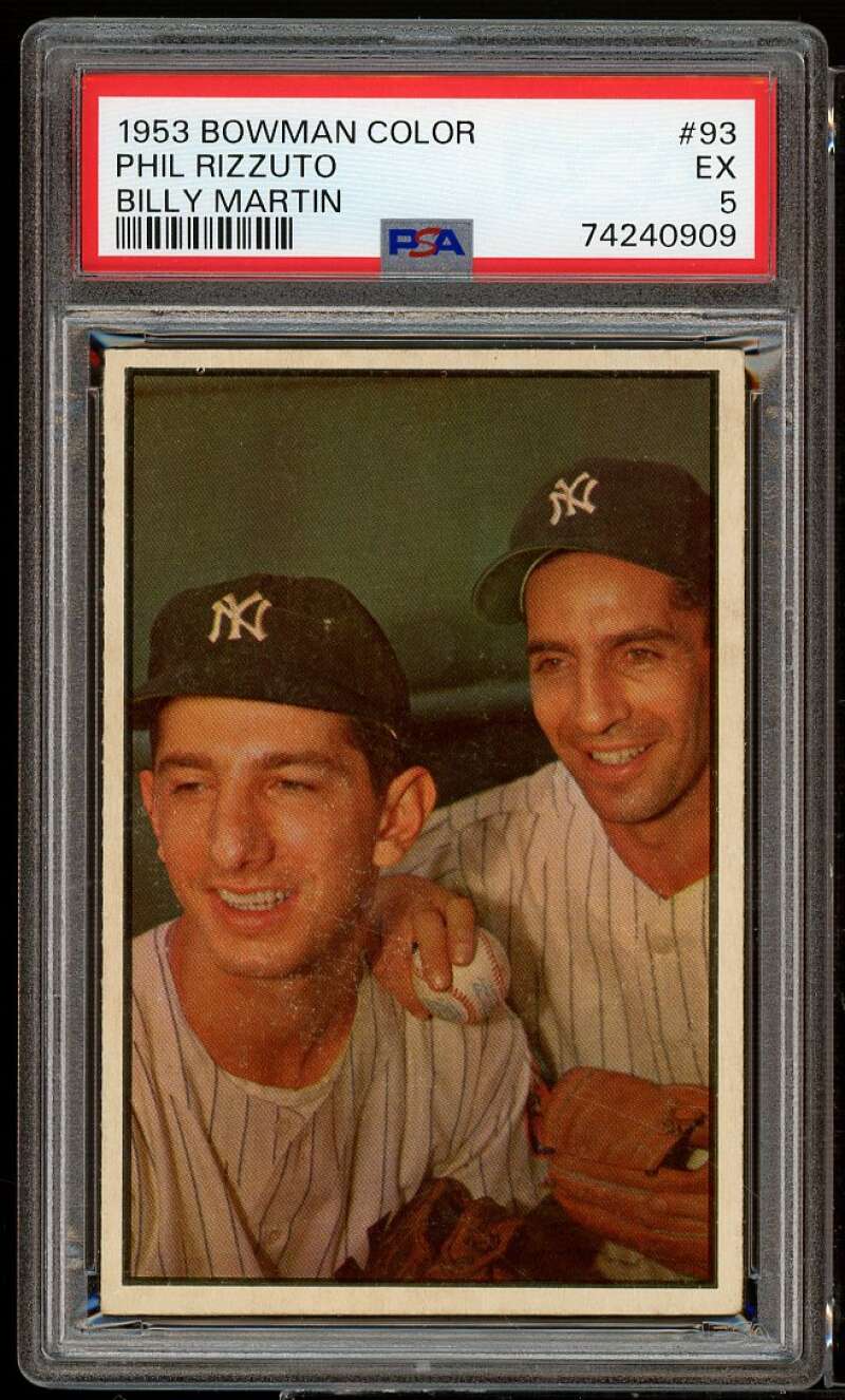 Billy Martin/Phil Rizzuto Card 1953 Bowman Color #93 PSA 5 Image 1