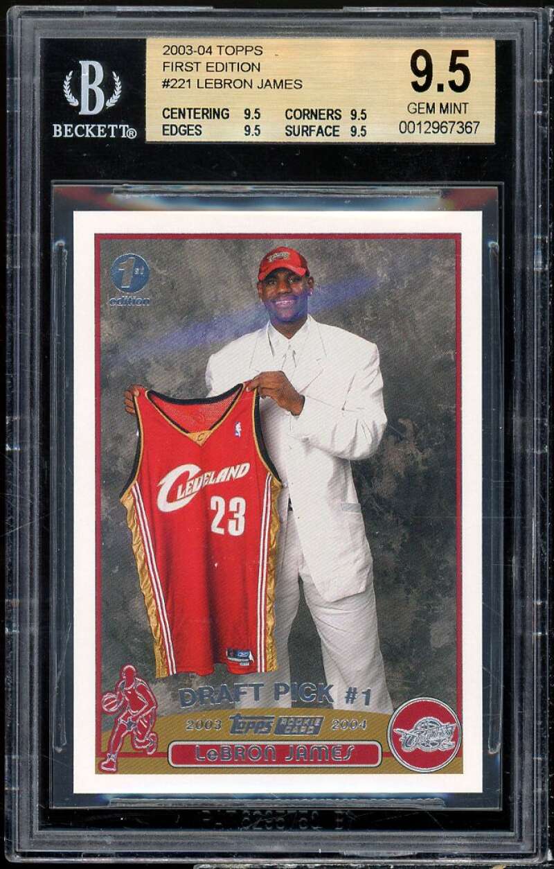 LeBron James Rookie 2003-04 Topps First Edition #221 BGS 9.5 (9.5 9.5 9.5 9.5) Image 1