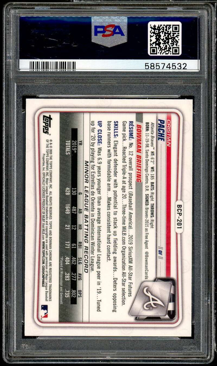 Christian Pache Rookie Card 2020 Bowman Chrome Prospects #BCP-201