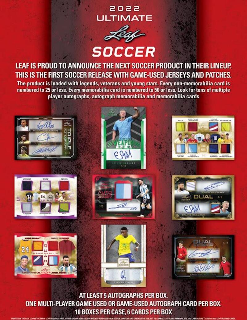 2022 Leaf Ultimate Soccer Hobby Box Image 3